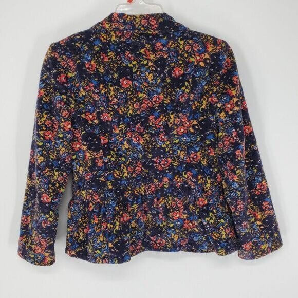 Women's ANTHROPOLOGIE CARTONNIER Floral Corduroy Peplum Blazer Size 6 NEW - Picture 2 of 5